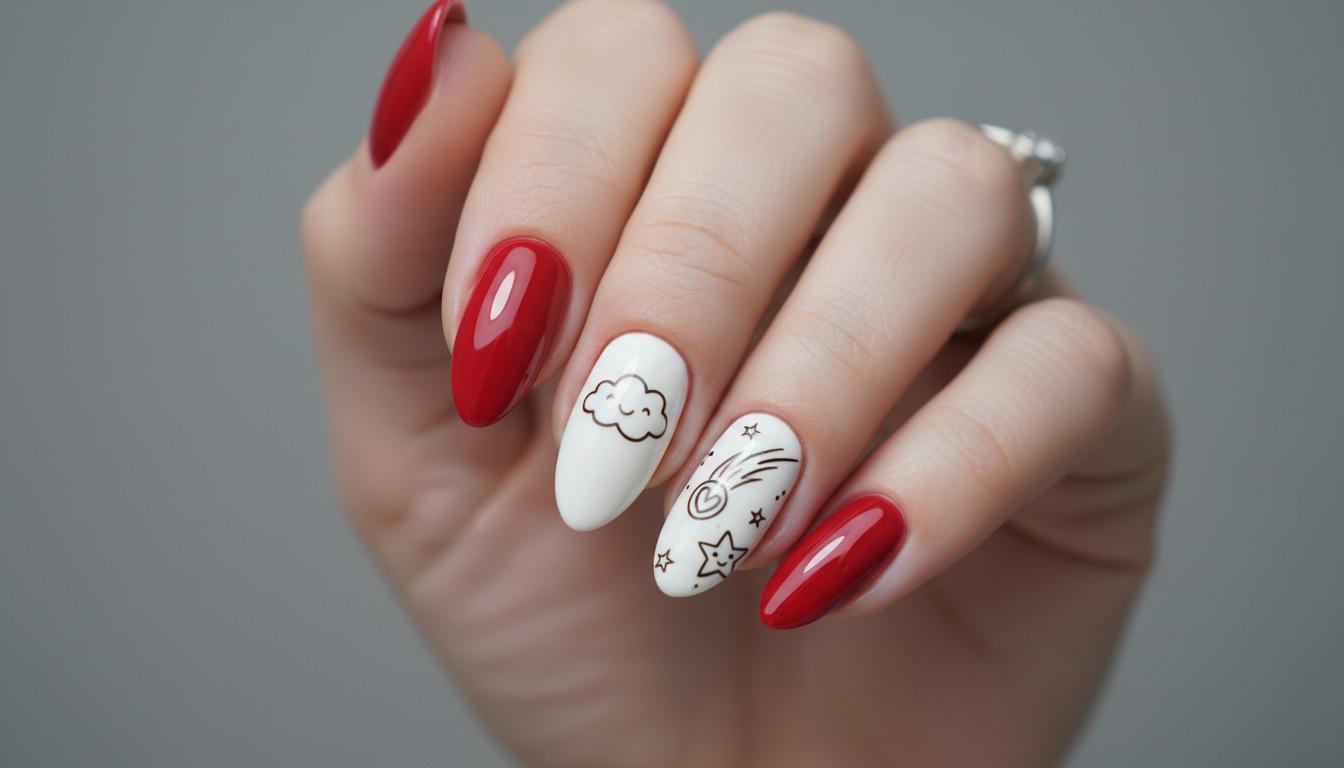 Кот Саймон на ногтях