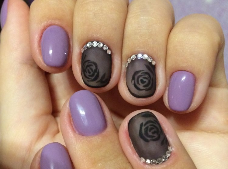 Маникюр вуаль розы