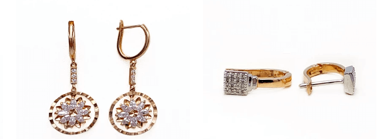 золотые серьги