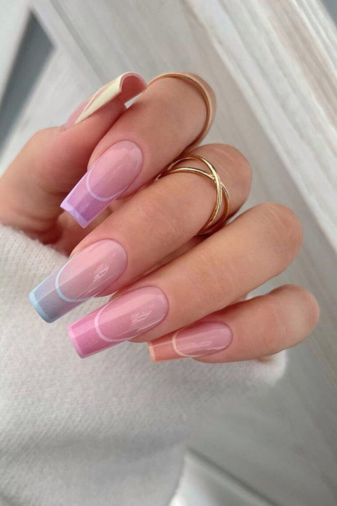 Кольоровий френч 2023: +220 фото манікюру