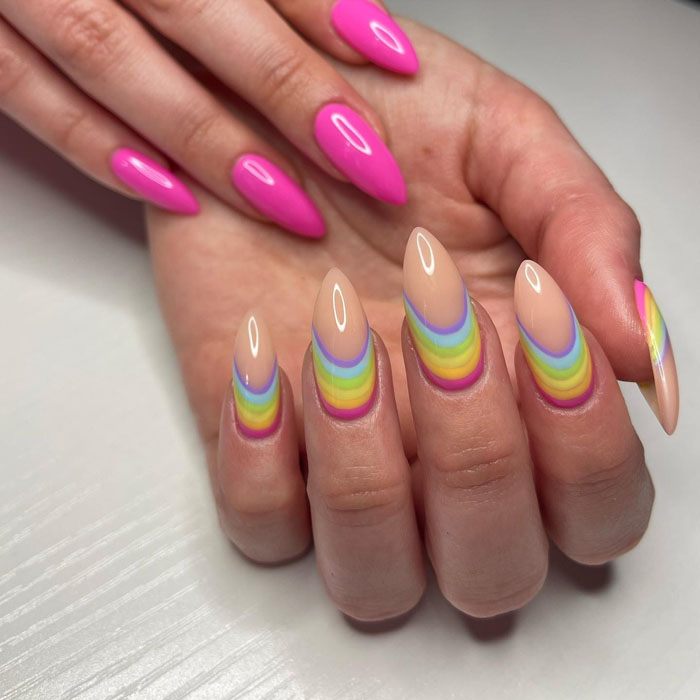 Кольоровий френч 2023: +220 фото манікюру