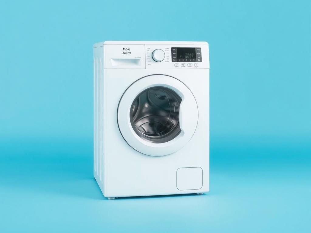 Washing machine on a blue background Як Почистити Пральну Машину від Накипу