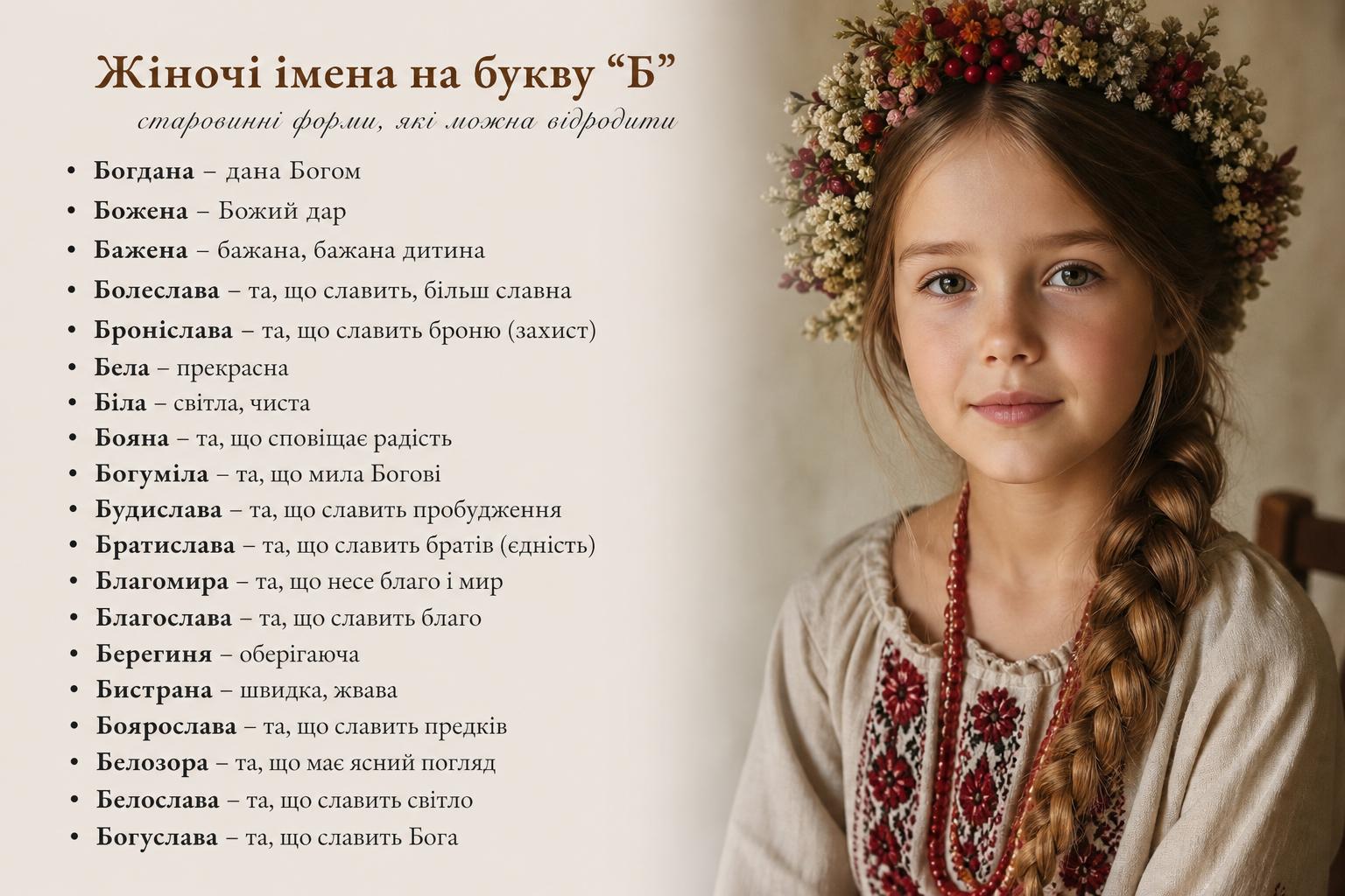 Список жіночих імен на букву Б, як назвати дівчинку. Старовинні форми, які можна відродити Список жіночих імен на букву Б, як назвати дівчинку. Старовинні форми, які можна відродити