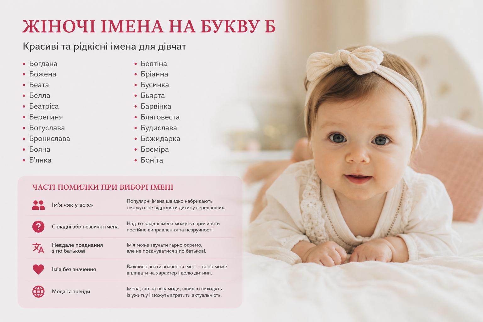Список жіночих імен на букву Б, як назвати дівчинку. Часті помилки при виборі імені Список жіночих імен на букву Б, як назвати дівчинку. Часті помилки при виборі імені