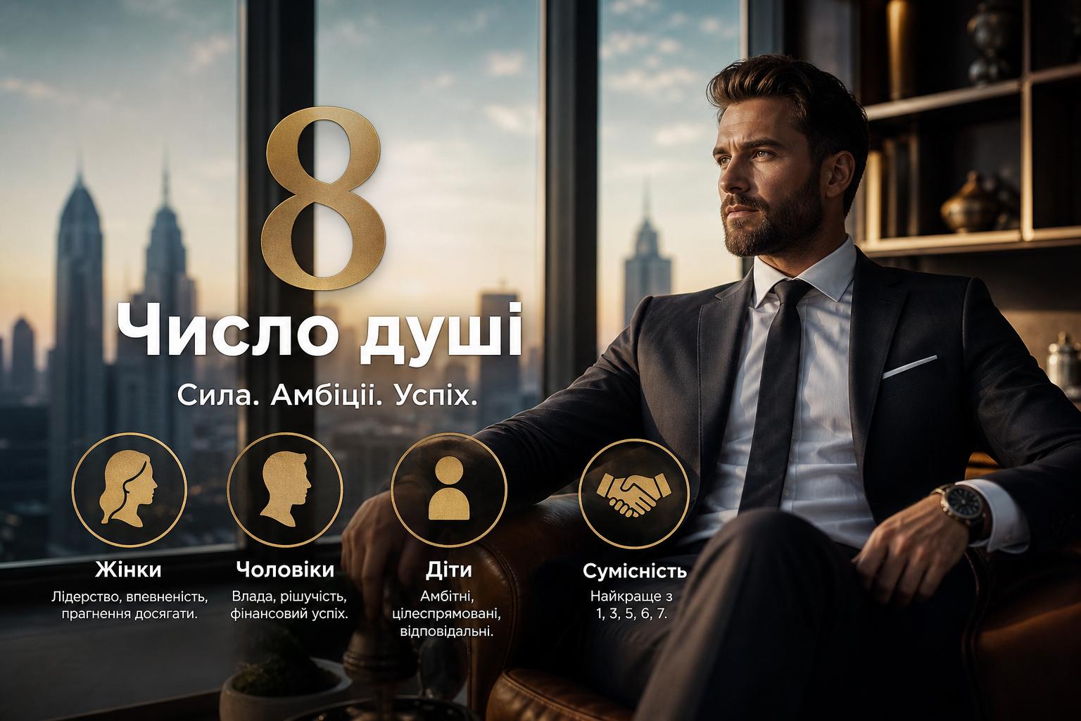 Число душі 8: значення, характеристика жінок, чоловіків і дітей. Сумісність чоловіка з числом душі 8 Число душі 8: значення, характеристика жінок, чоловіків і дітей. Сумісність чоловіка з числом душі 8