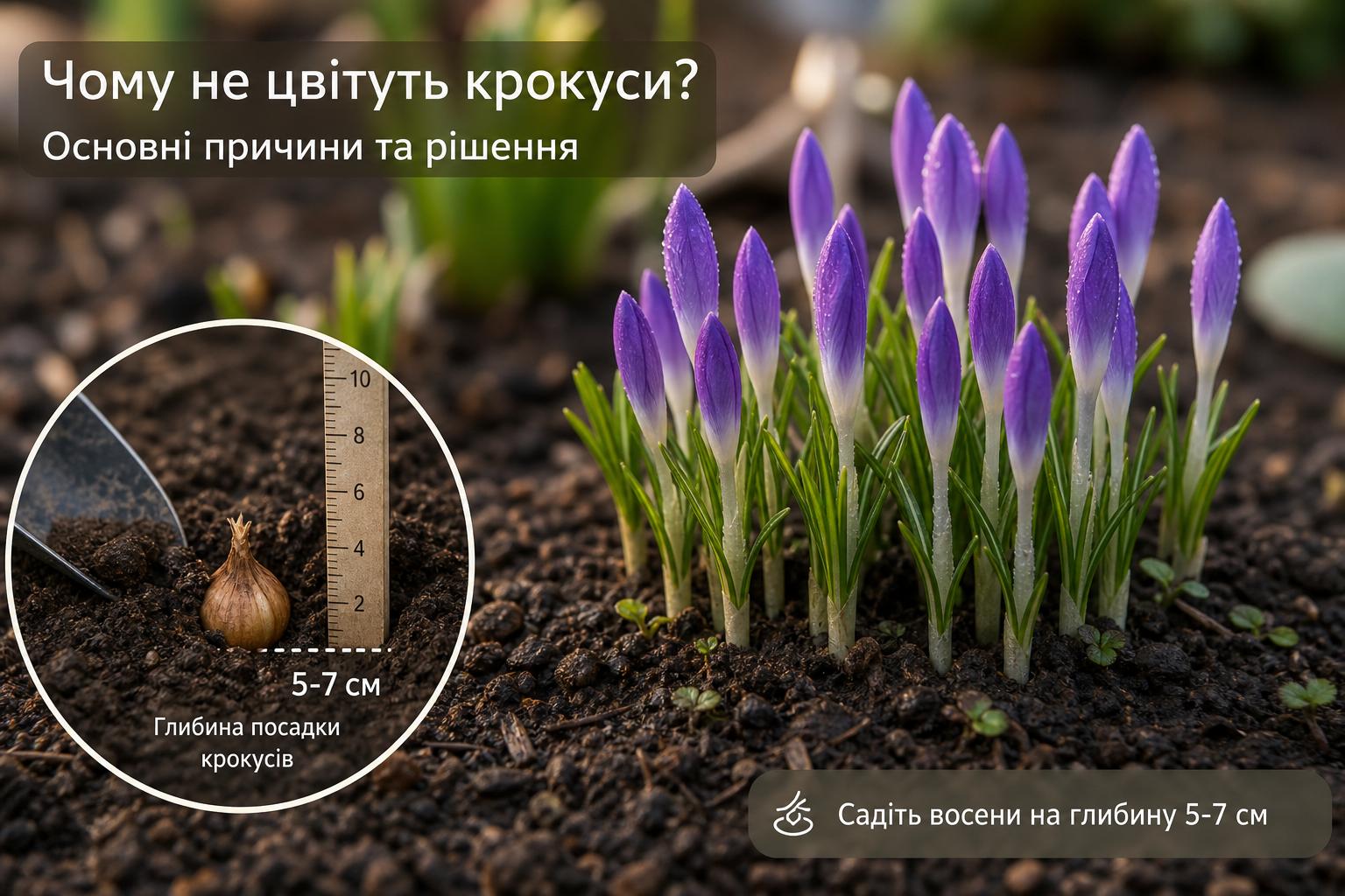 Чому не цвітуть крокуси, що робити, основні причини. Глибина посадки крокусів: на яку глибину садити крокуси і глибина посадки крокусів восени Чому не цвітуть крокуси, що робити, основні причини. Глибина посадки крокусів: на яку глибину садити крокуси і глибина посадки крокусів восени