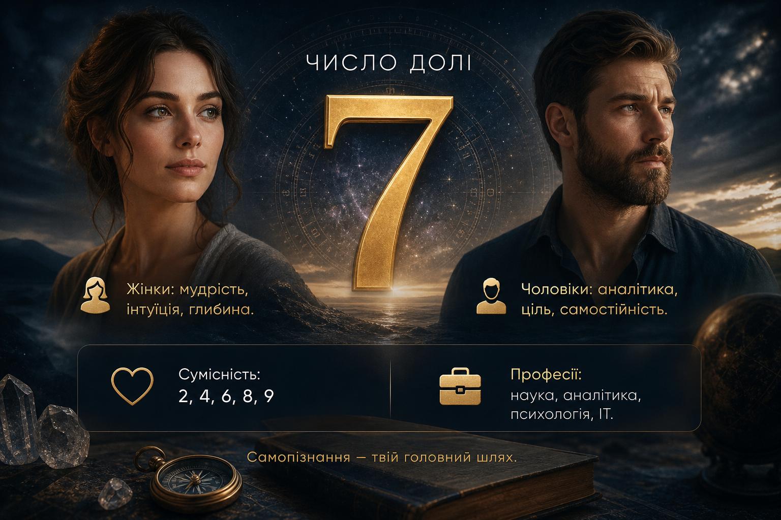 Значення числа долі 7: опис для жінок і чоловіків, сумісність і професії. Коротка пам’ятка Значення числа долі 7: опис для жінок і чоловіків, сумісність і професії. Коротка пам’ятка