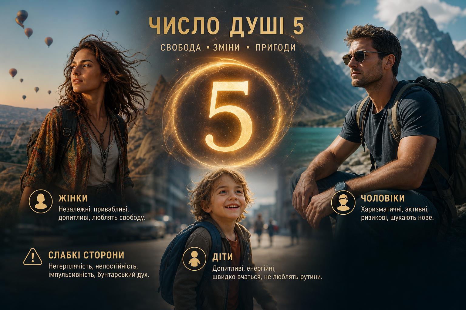 Число душі 5: значення, характеристика жінок, чоловіків і дітей. Слабкі сторони і недоліки Число душі 5: значення, характеристика жінок, чоловіків і дітей. Слабкі сторони і недоліки